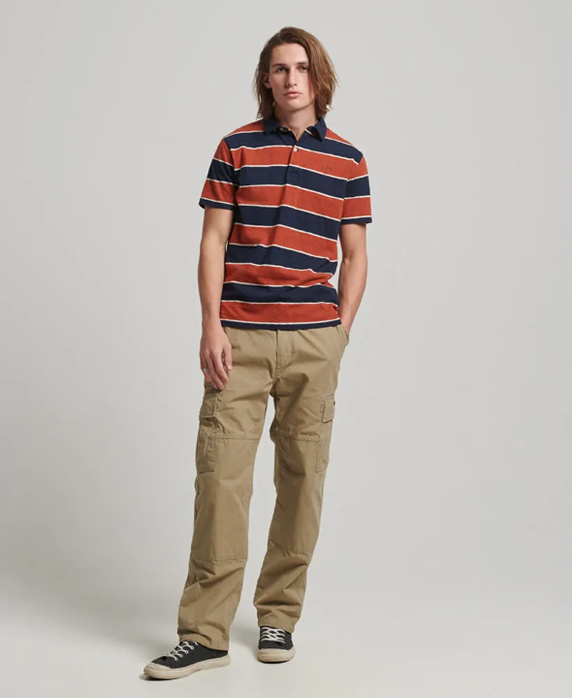 Jersey Stripe Polo | Navy/Burnt Orange Stripe