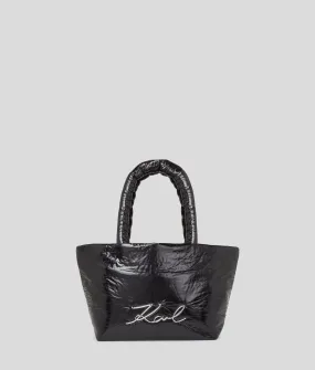 Karl Lagerfeld, K/signature Soft Medium Tote Bag, Woman, Black, Size: One size