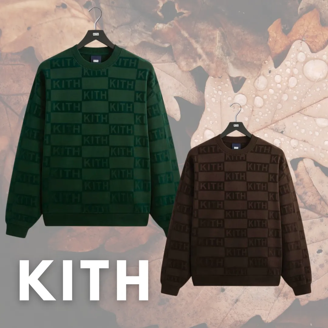 KITH NYC  |Crew Neck Pullovers Monogram Unisex Street Style