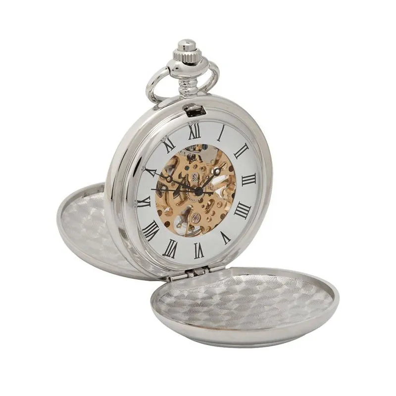 Lion Rampant Mechanical Pocket Watch | Antique Chrome Finish