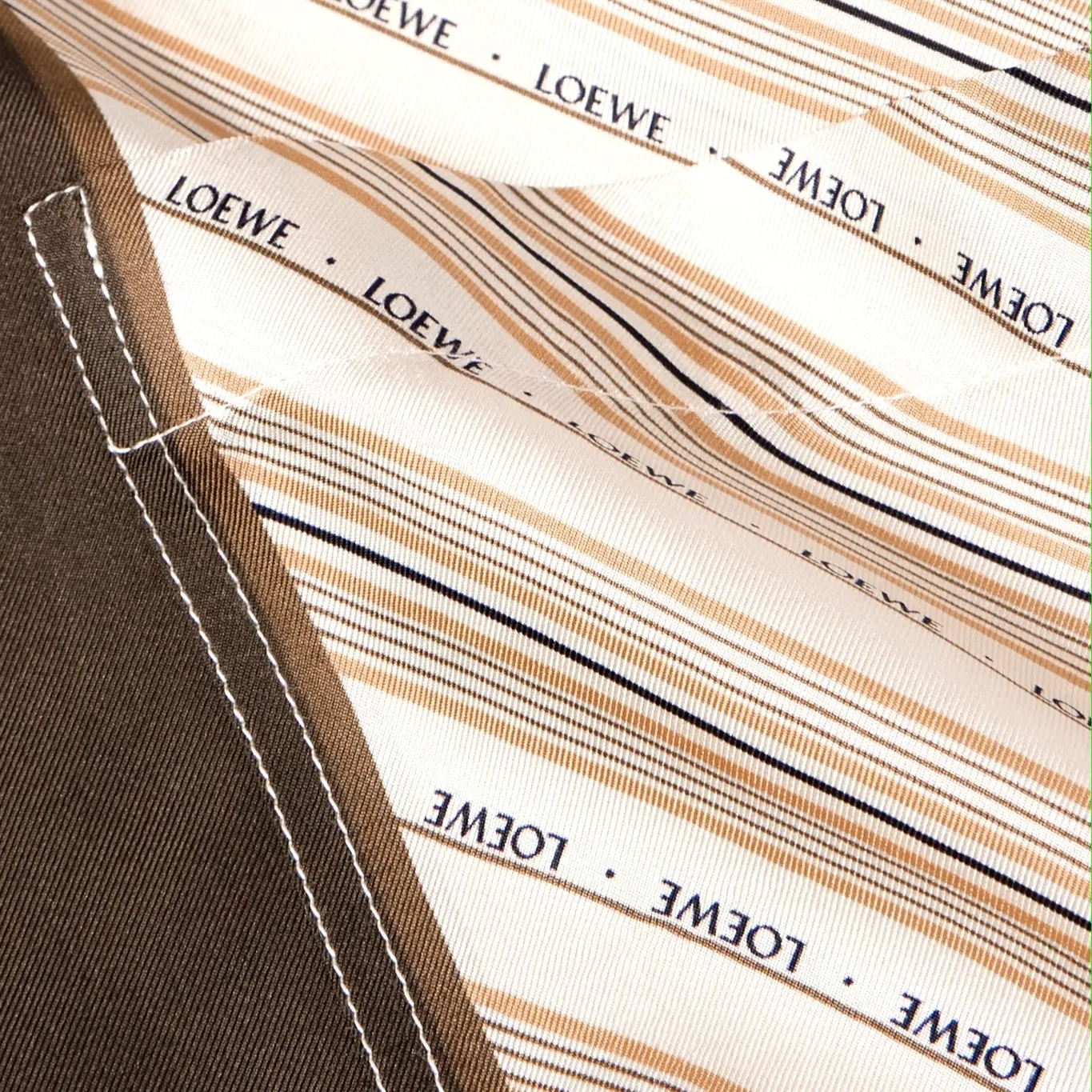 LOEWE  |Stripes Silk Long Sleeves Logo Luxury Shirts