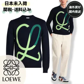 LOEWE  |Wool Long Sleeves Plain Logo Luxury Sweaters