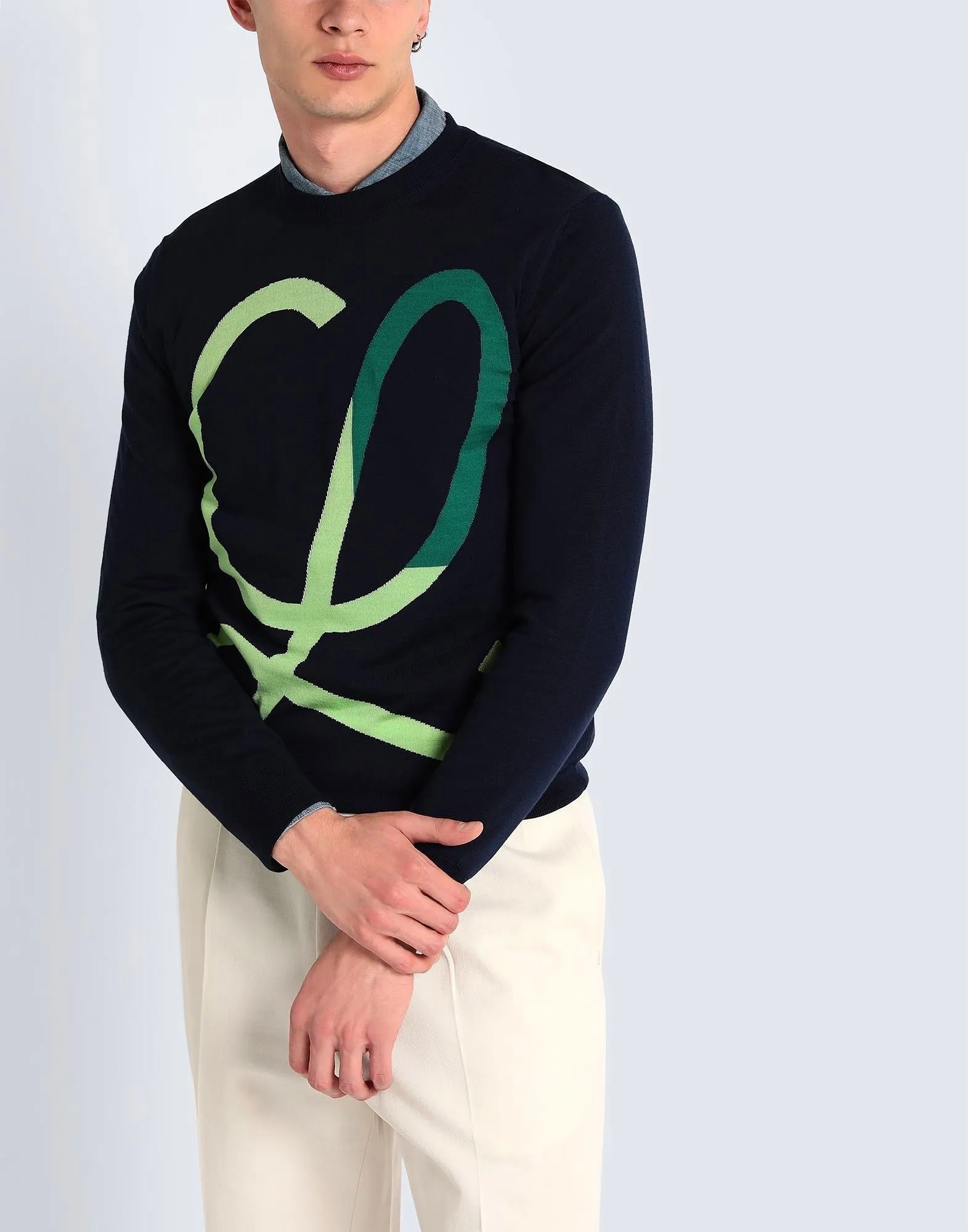 LOEWE  |Wool Long Sleeves Plain Logo Luxury Sweaters