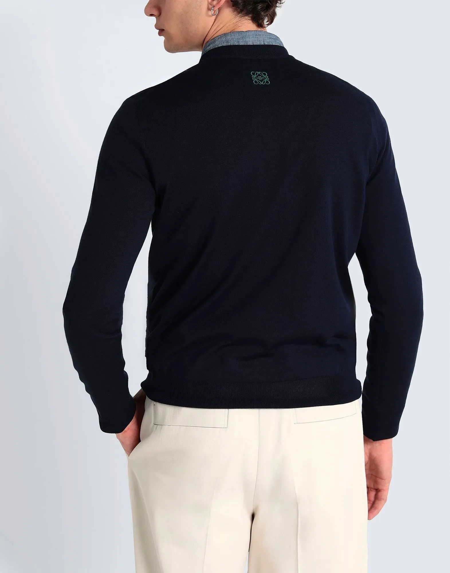 LOEWE  |Wool Long Sleeves Plain Logo Luxury Sweaters