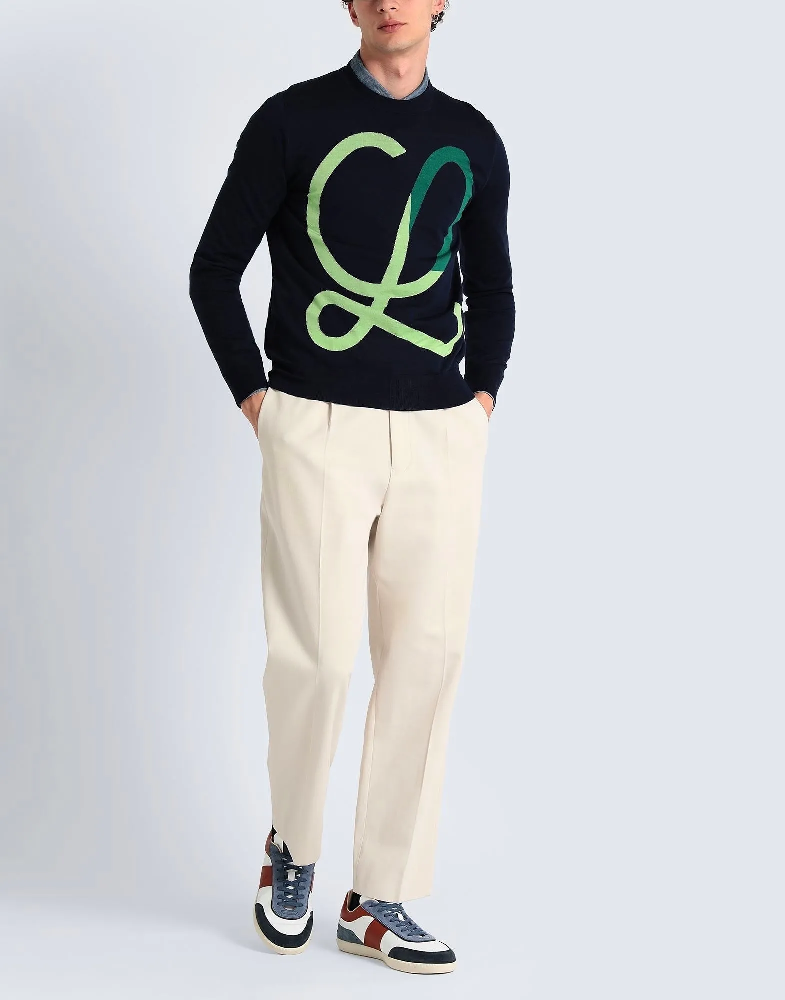 LOEWE  |Wool Long Sleeves Plain Logo Luxury Sweaters