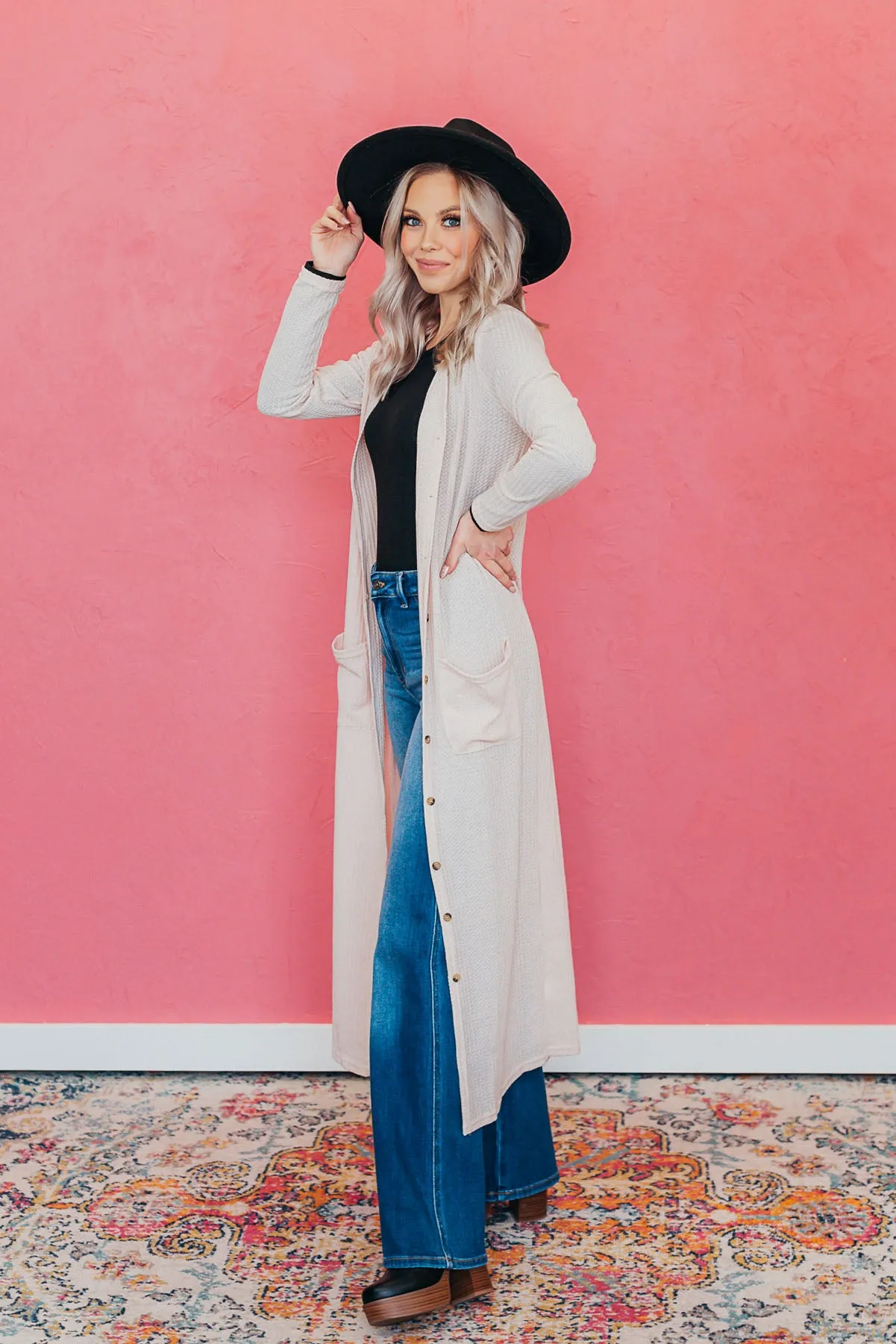 Long Open Front Pocket Cardigan - 2 Colors