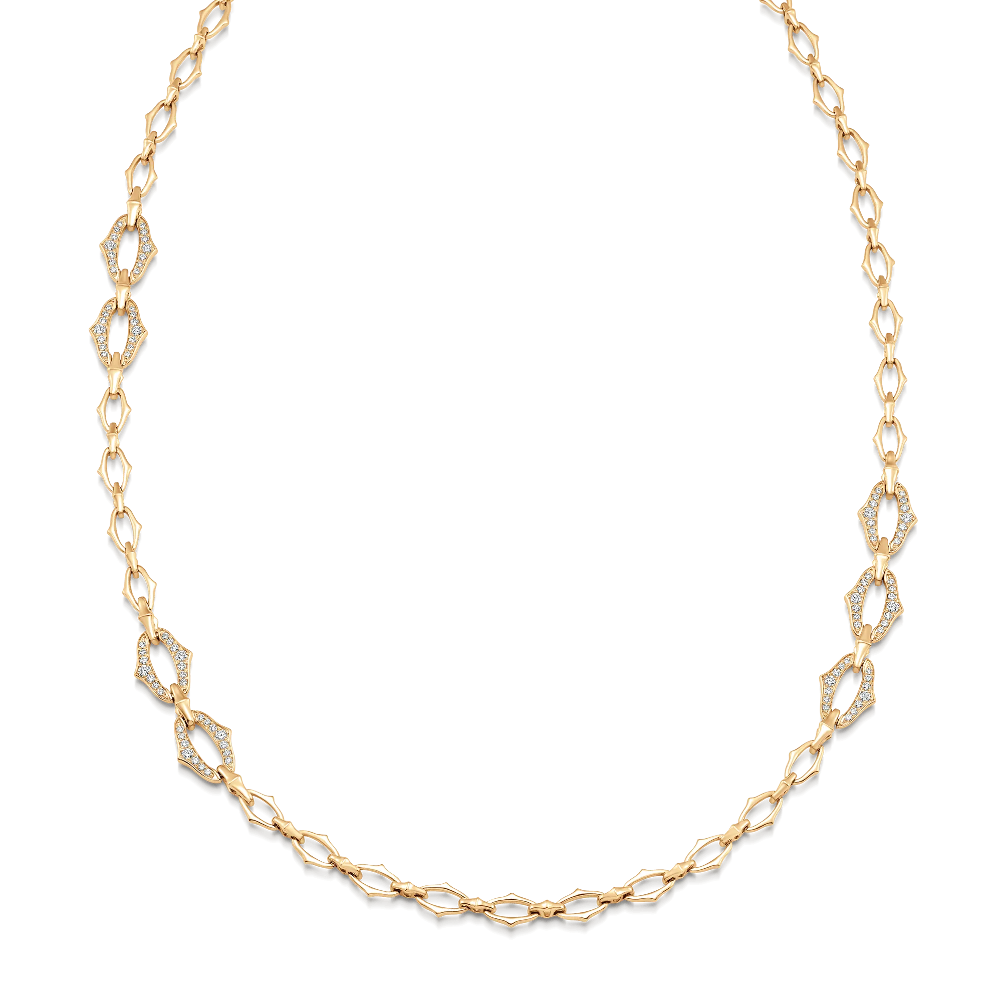 Lucia Gold Link Diamond Lined Necklace