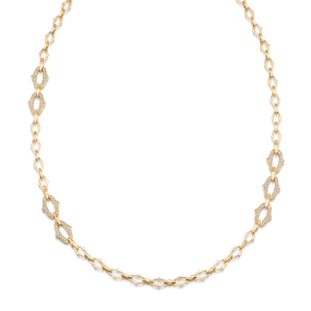 Lucia Gold Link Diamond Lined Necklace