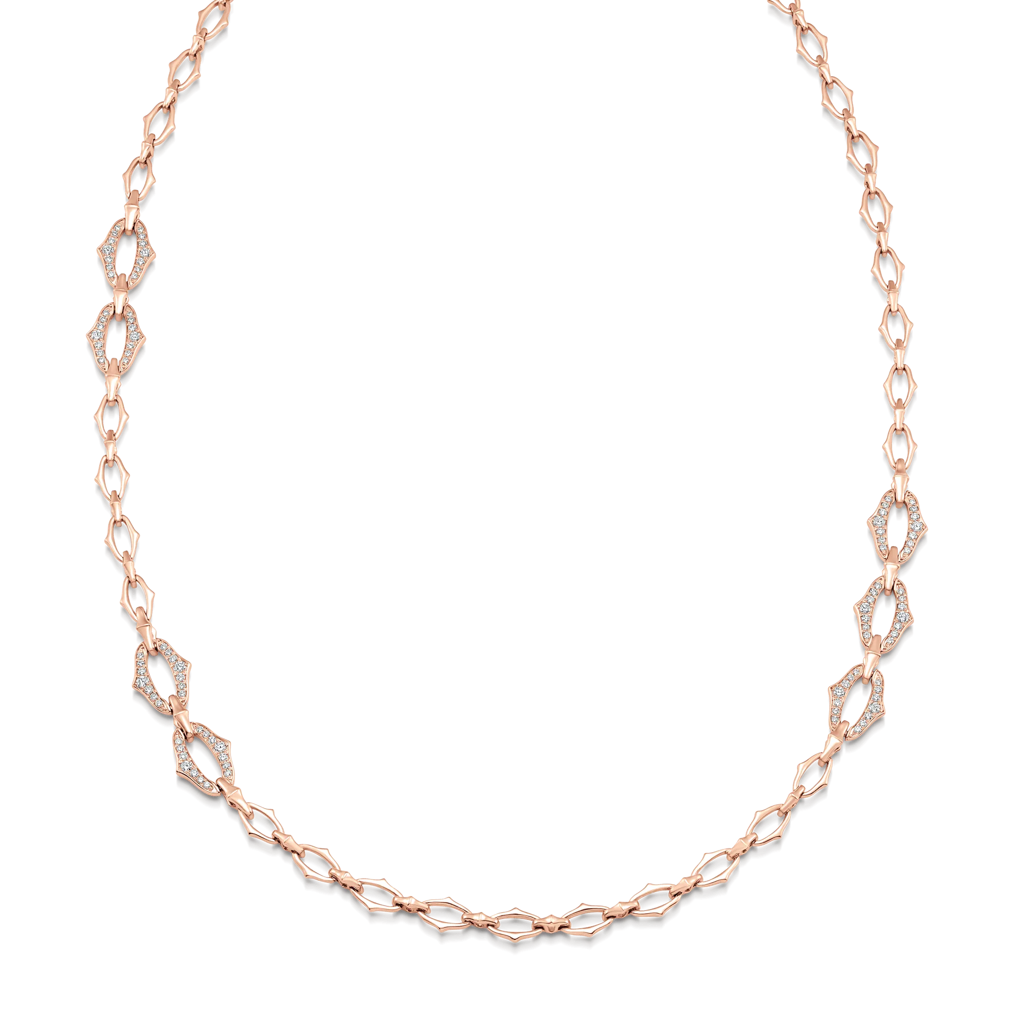 Lucia Gold Link Diamond Lined Necklace