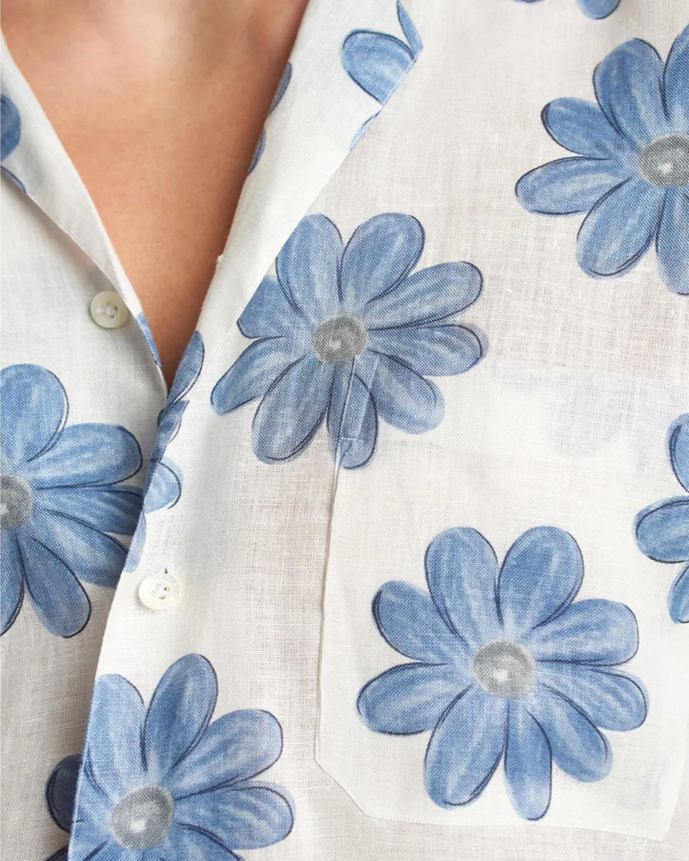 Macro Floral Print Sportshirt