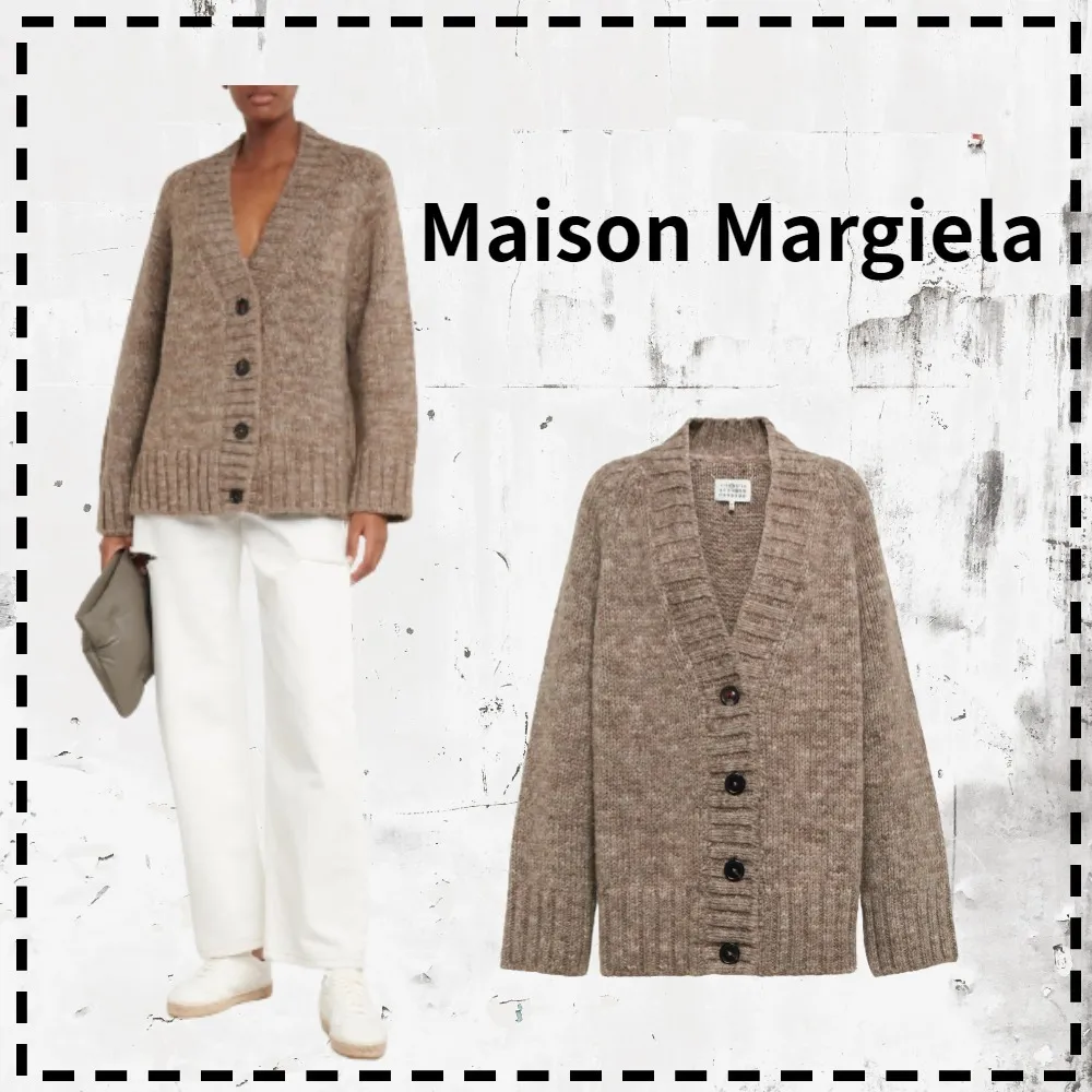 Maison Margiela  |Wool Long Sleeves Plain Cotton Medium Cardigans