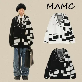 MAMC  |Casual Style Unisex Street Style V-Neck Long Sleeves Long