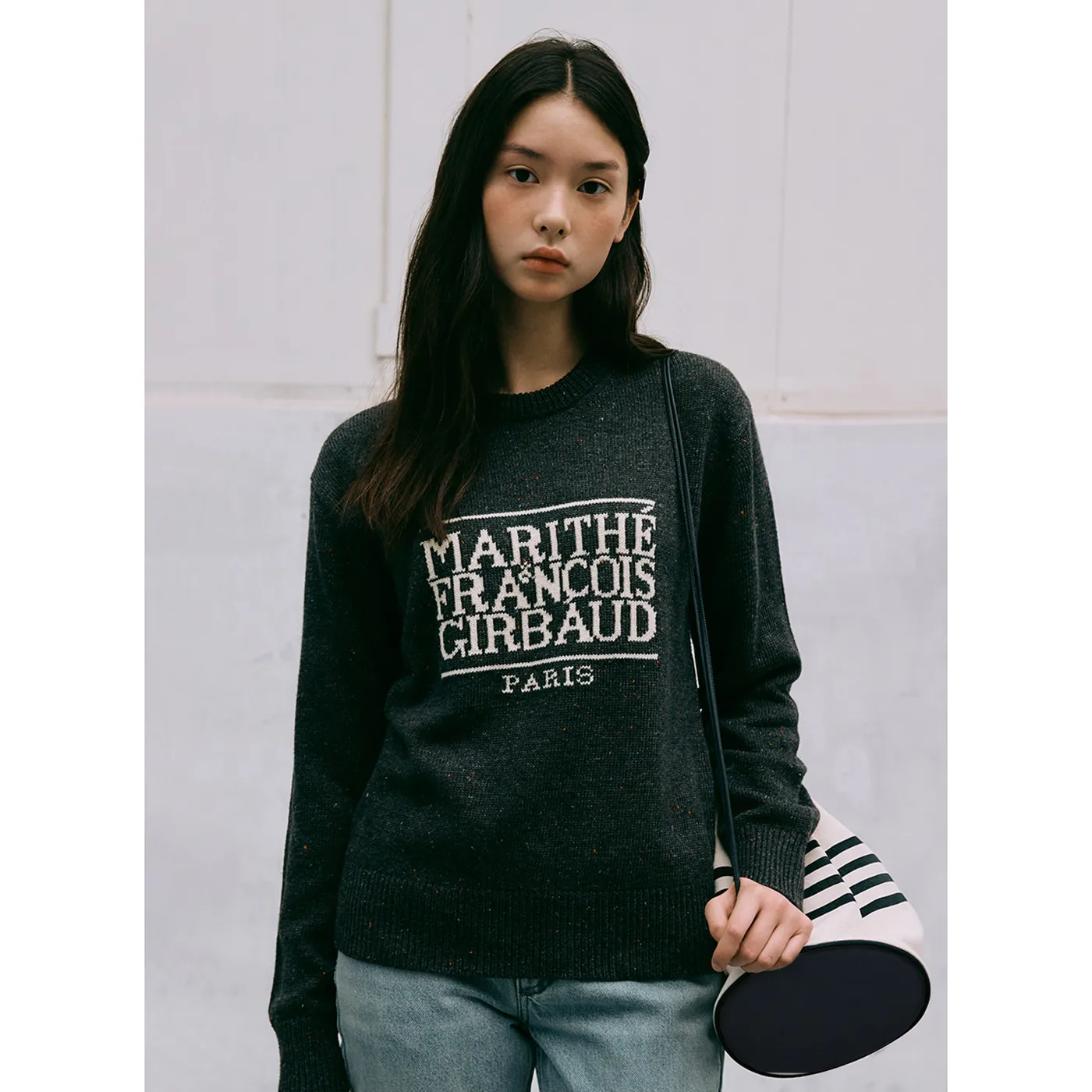 Marithe + Francois Girbaud  |Crew Neck Casual Style Unisex Wool Nylon Rib Street Style