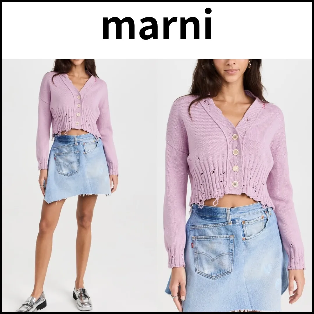 MARNI  |Casual Style Long Sleeves Plain Cotton Cardigans