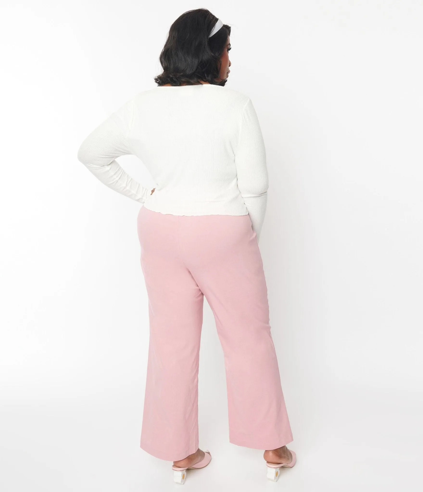 Mauve Pink Heart Buckle Pants