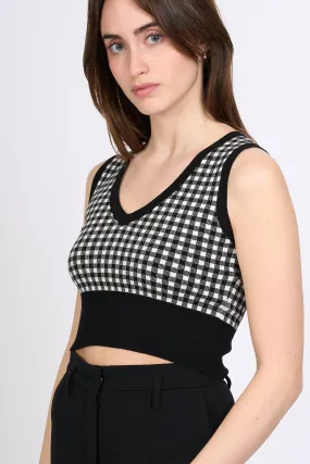 Max Mara Top Veleno Cropped Bianco/Nero Donna