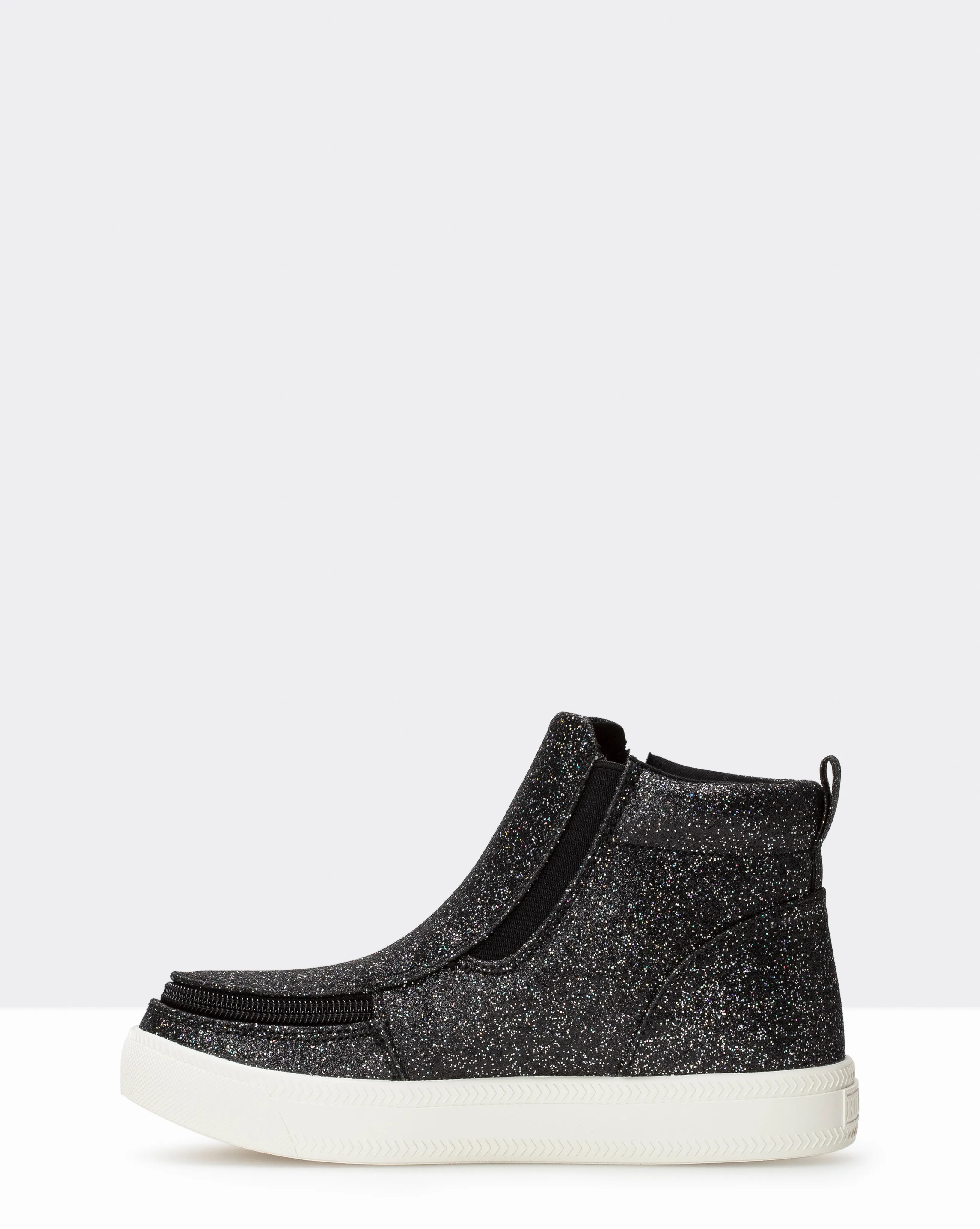 Mid Top Boot (Kids) - Black Glitter