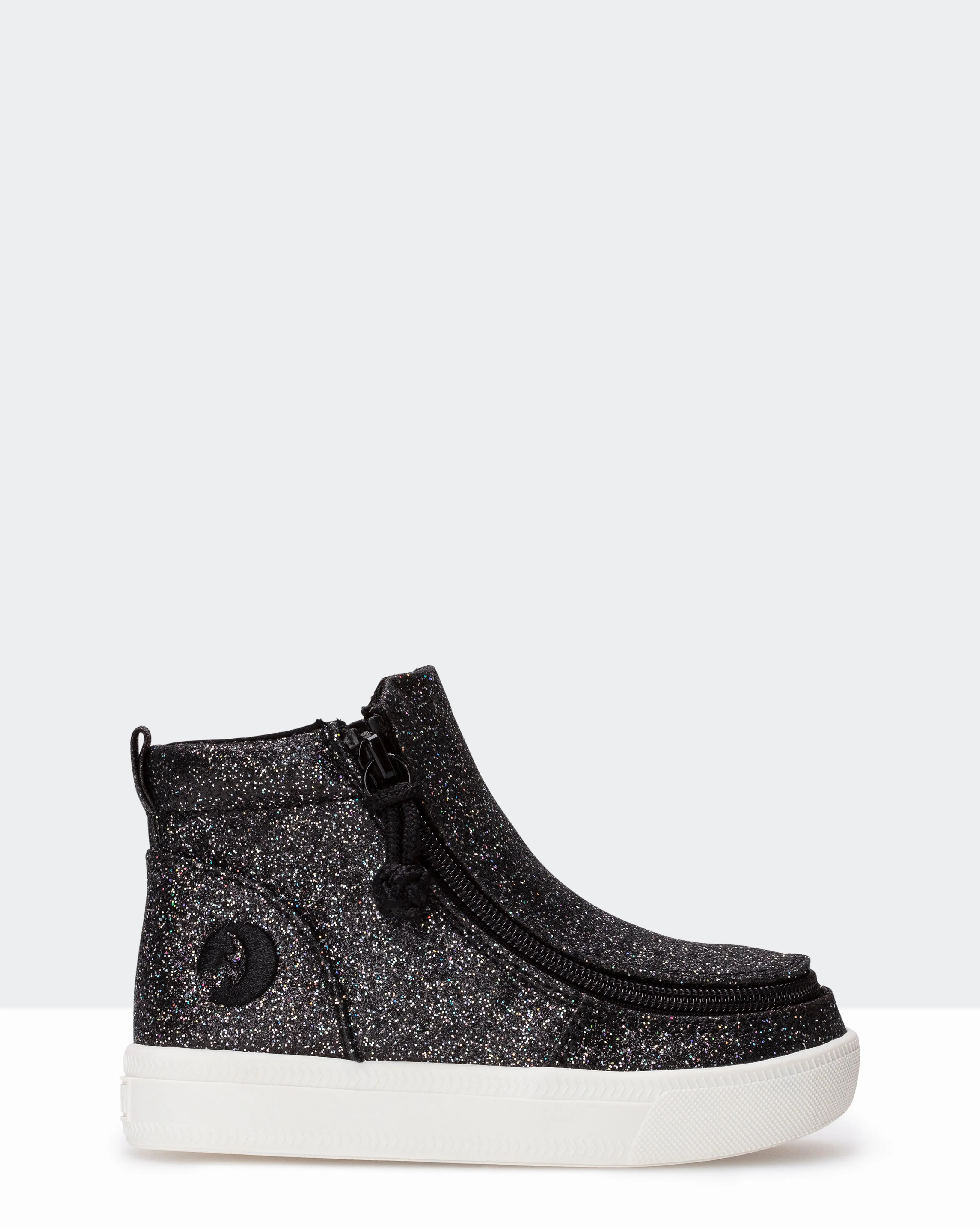 Mid Top Boot (Toddler) - Black Glitter