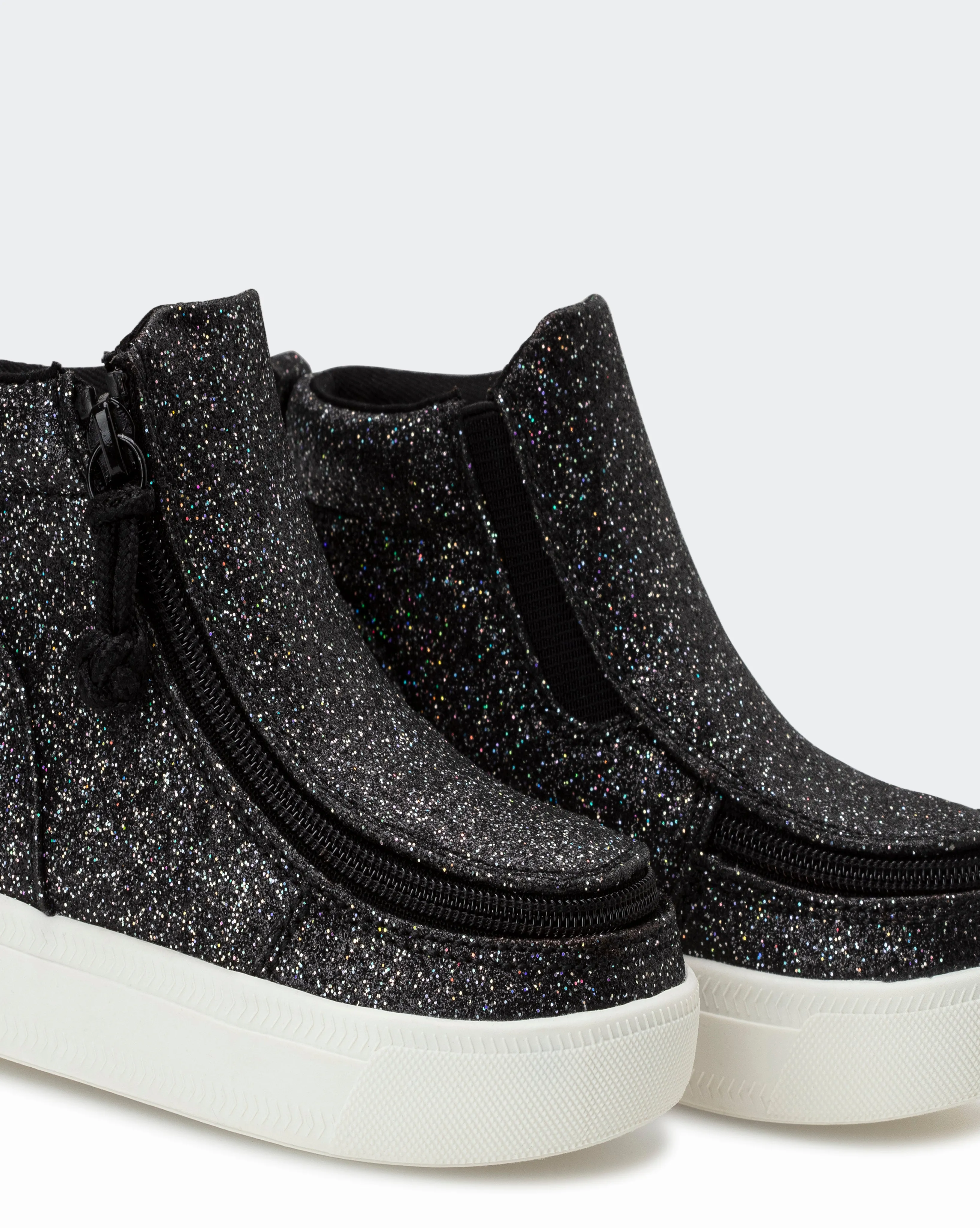 Mid Top Boot (Toddler) - Black Glitter