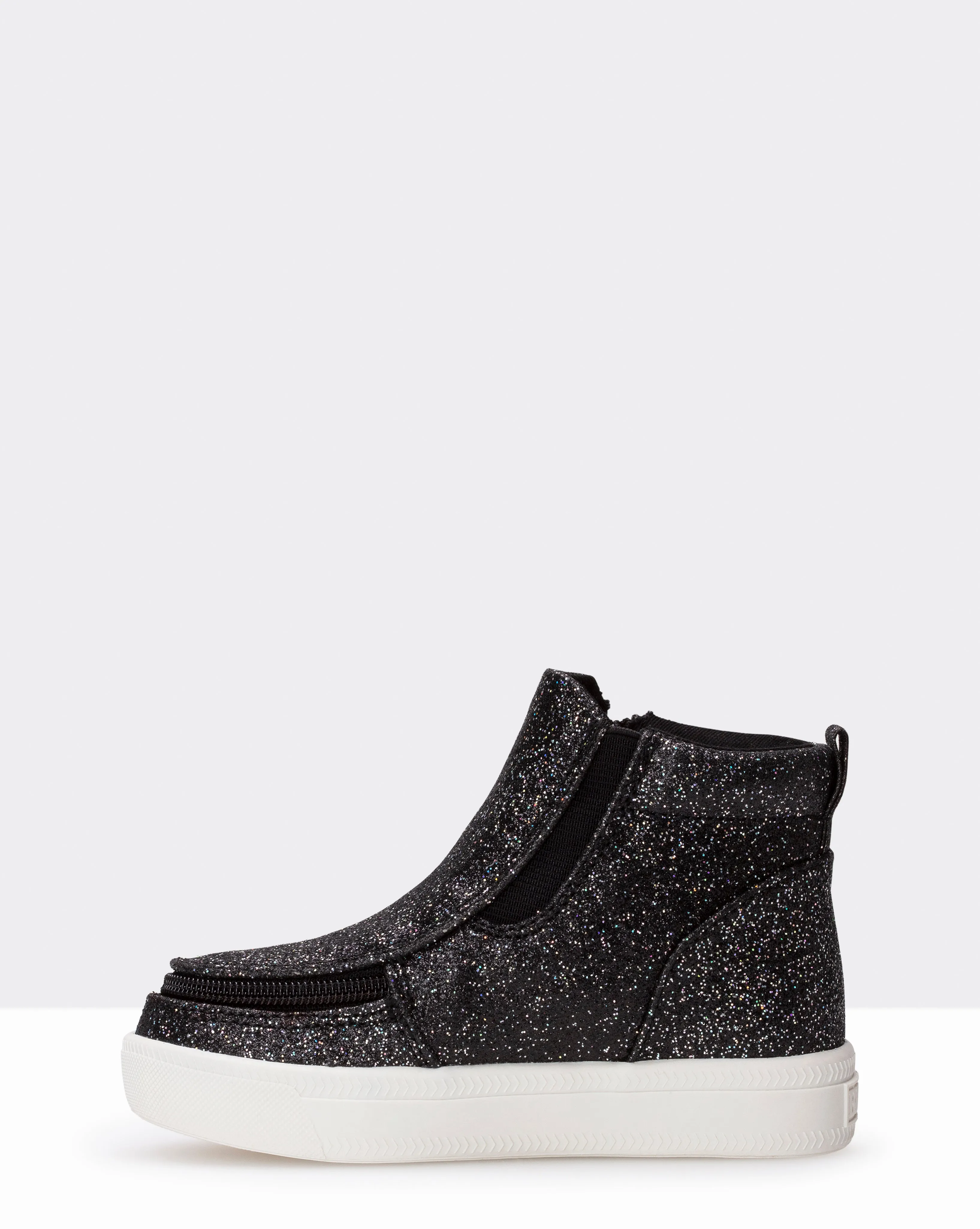 Mid Top Boot (Toddler) - Black Glitter