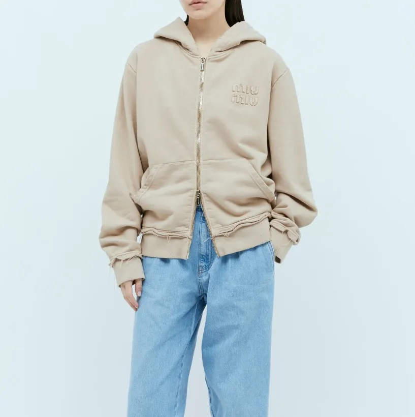 MiuMiu  |Monogram Unisex Rib Street Style Bi-color Long Sleeves Plain