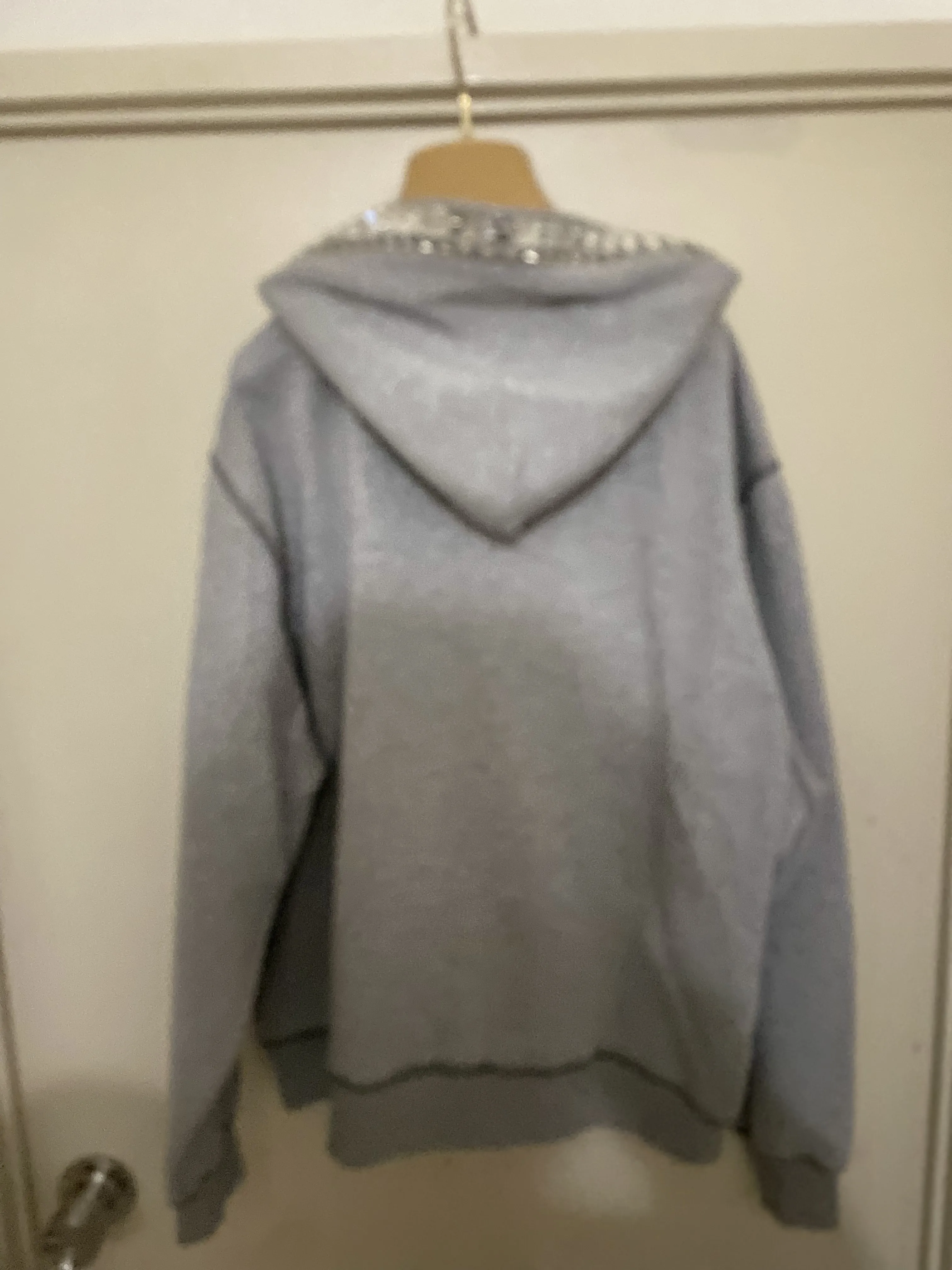 MiuMiu  |Pullovers Unisex Sweat Blended Fabrics Studded Street Style