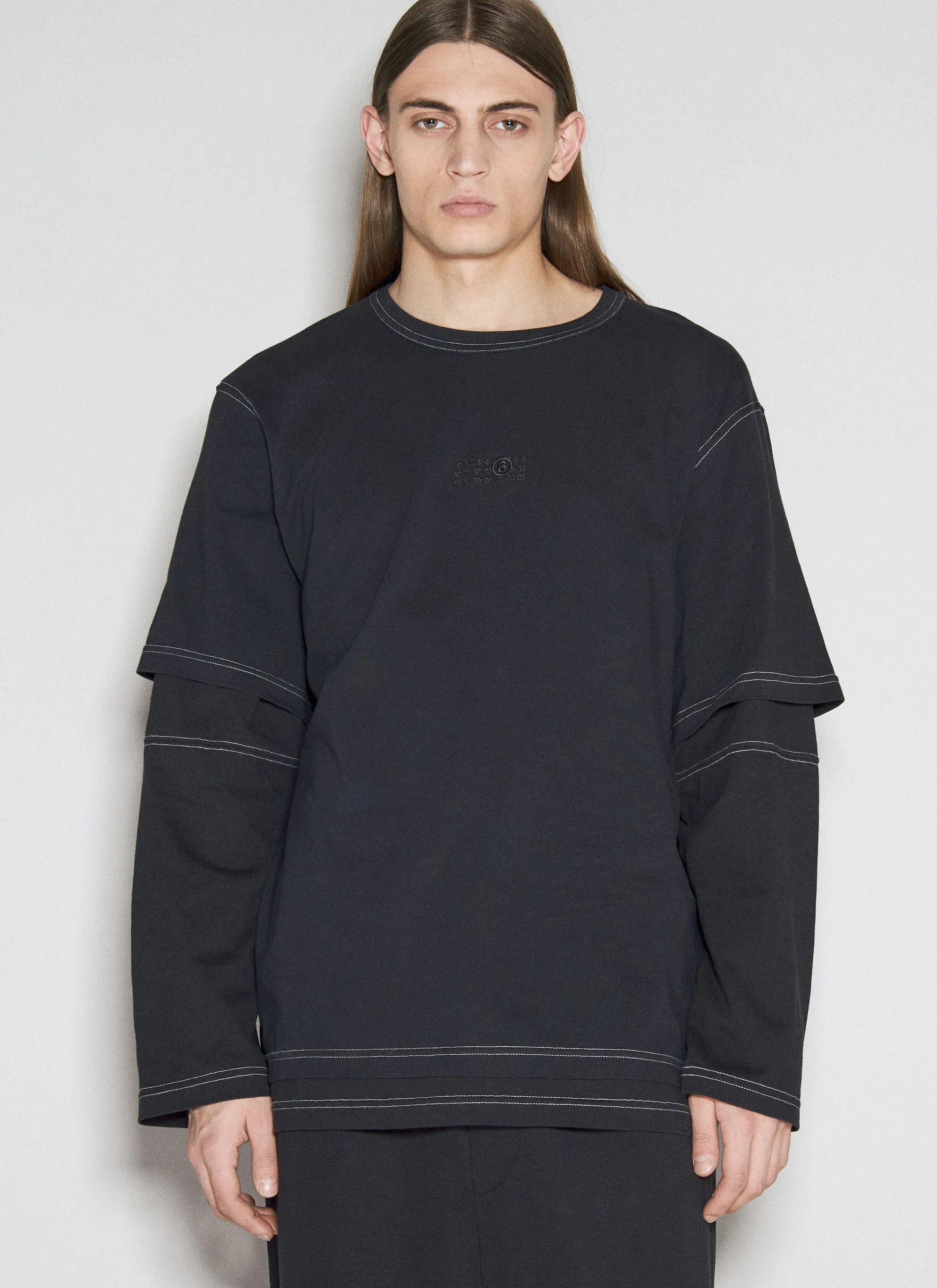 MM6 Maison Margiela  |Crew Neck Pullovers Street Style U-Neck Long Sleeves Plain