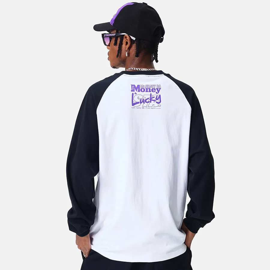 MR. ENJOY DA MONEY  |Pullovers Stripes Unisex Street Style Bi-color Long Sleeves