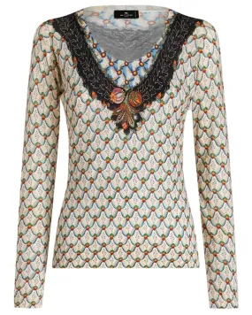 Multicolor Print Long Sleeve Tee