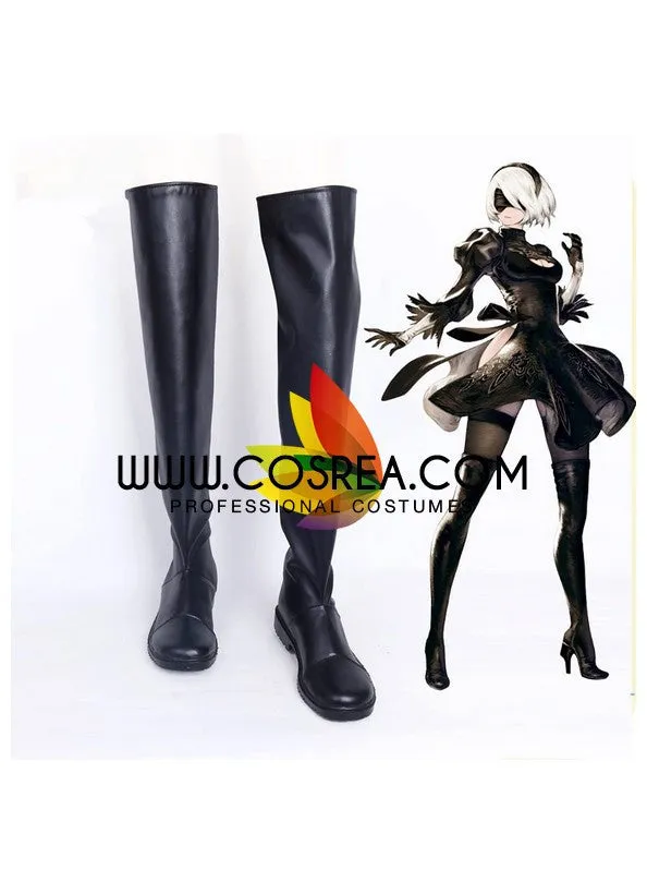 NieR Automata 2B Flat Heels Cosplay Shoes