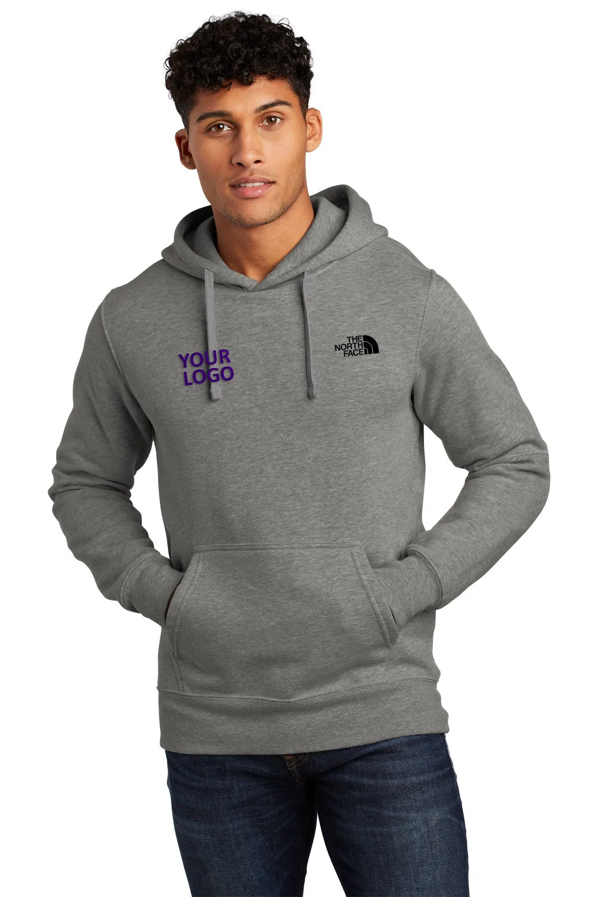 North Face Chest Logo Hoodie NF0A7V9B TNF Medium Gray Heather