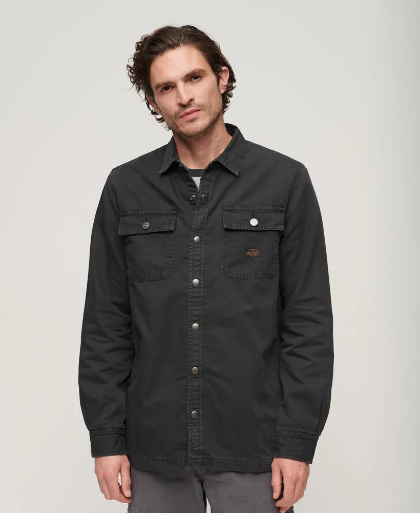 Organic Cotton Canvas Workwear Overshirt | Black