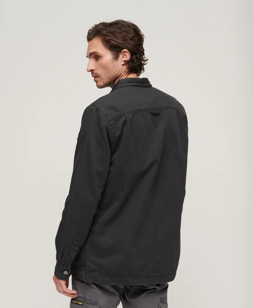 Organic Cotton Canvas Workwear Overshirt | Black