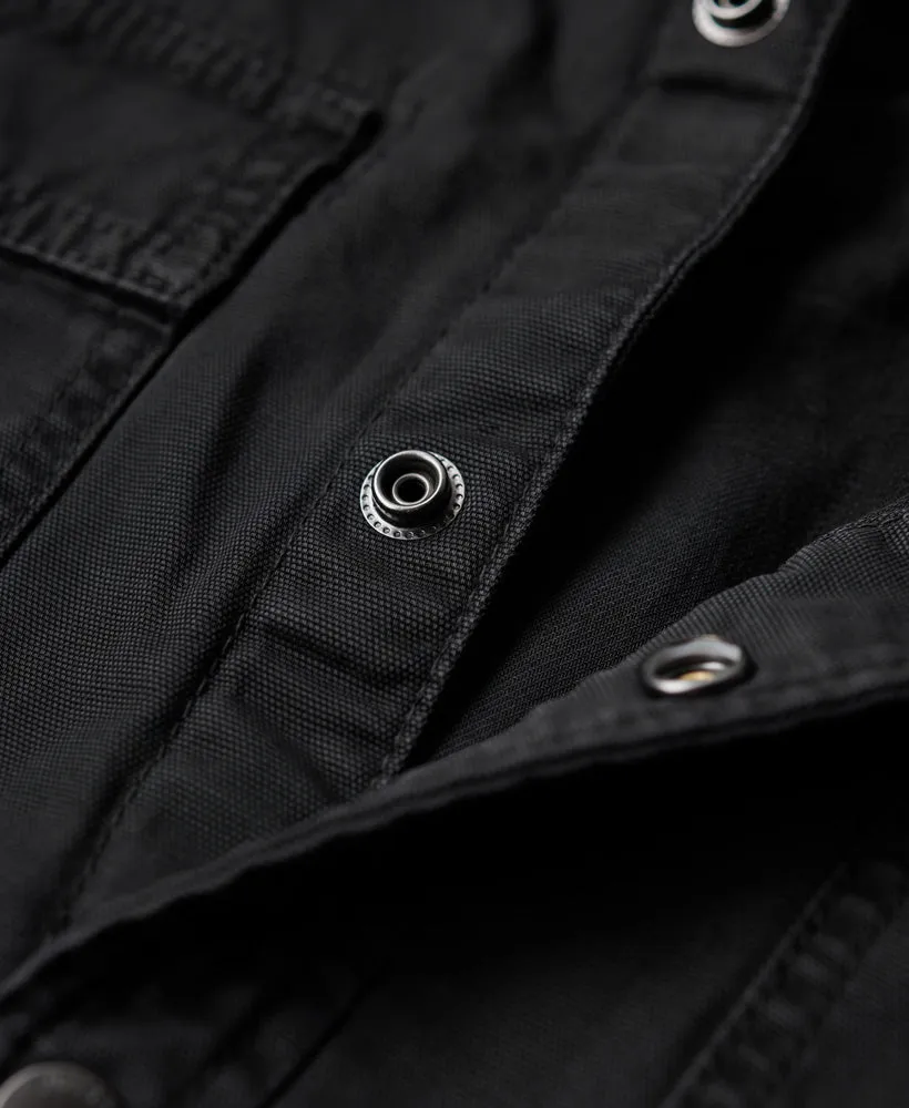 Organic Cotton Canvas Workwear Overshirt | Black