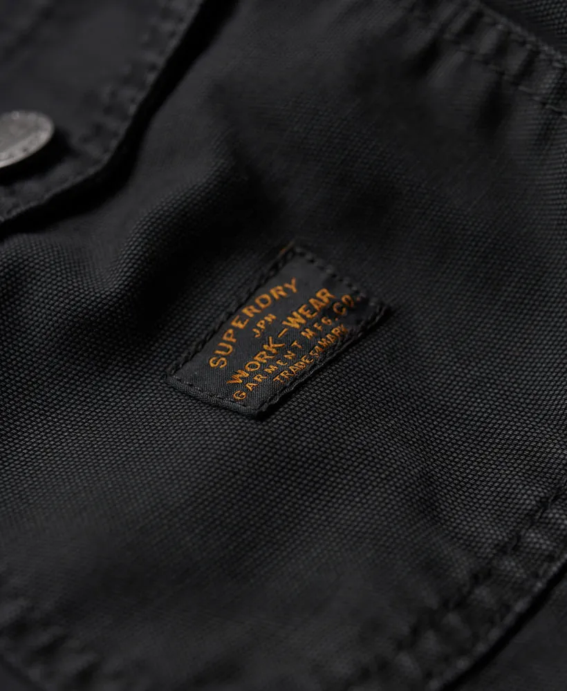 Organic Cotton Canvas Workwear Overshirt | Black