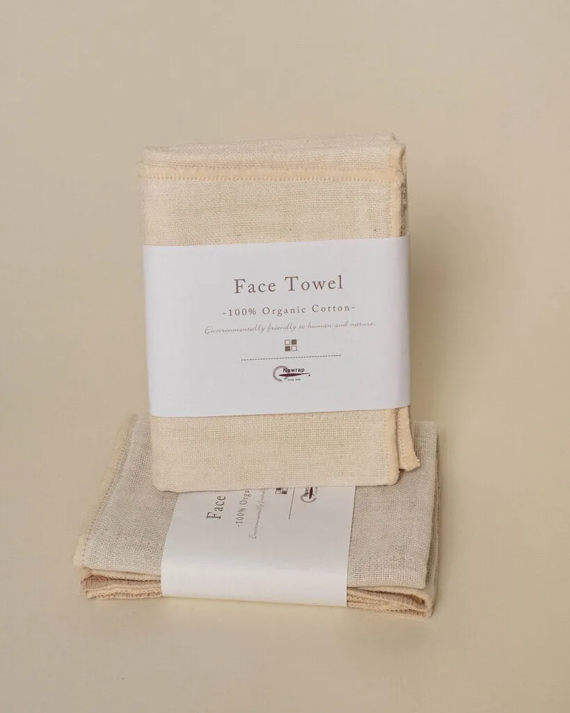 Organic Cotton Face Towel | Ivory/Ivory