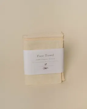 Organic Cotton Face Towel | Ivory/Ivory