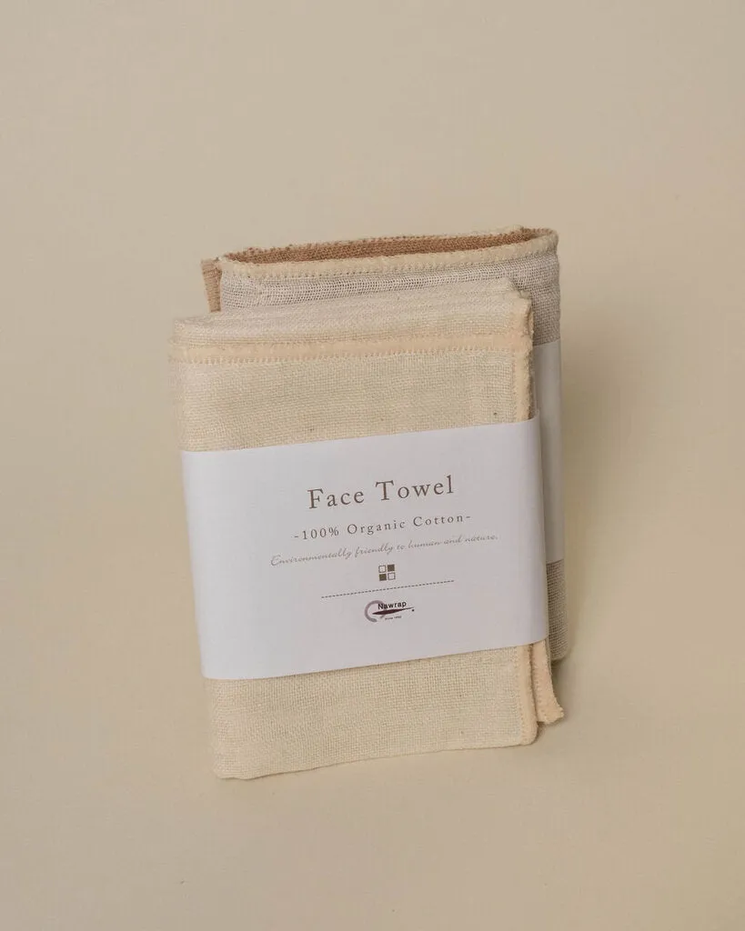 Organic Cotton Face Towel | Ivory/Ivory