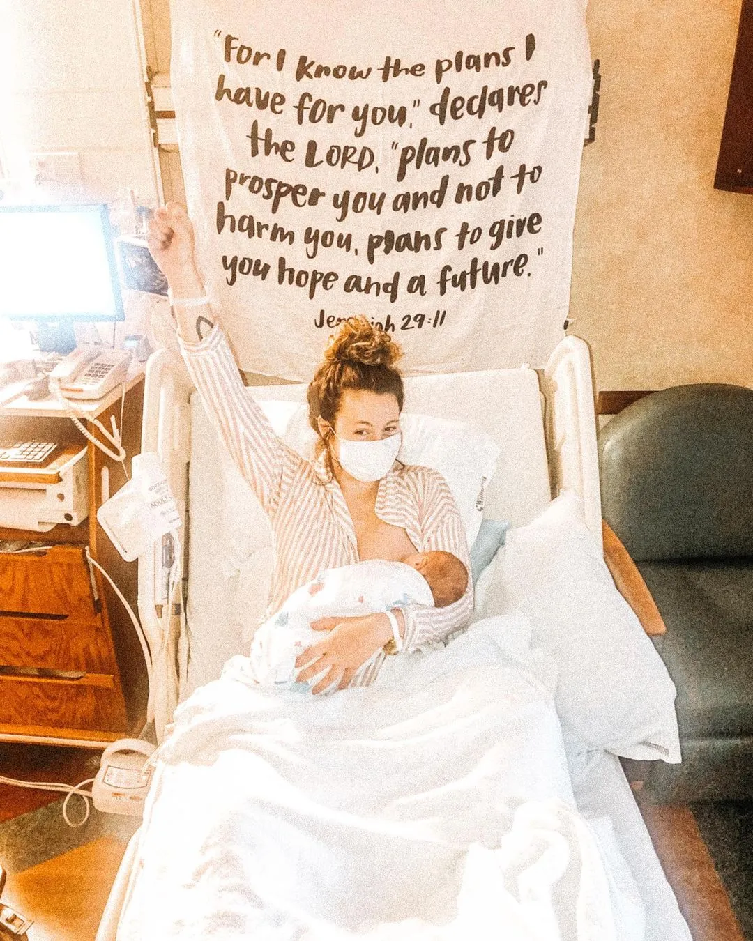 Organic Swaddle + Wall Art - Jeremiah 29:11 “For I know the plans I have for you, declares the Lord...