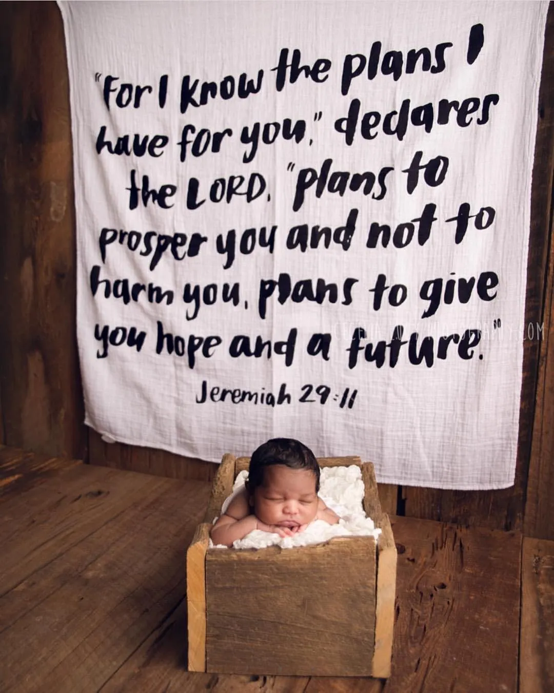 Organic Swaddle + Wall Art - Jeremiah 29:11 “For I know the plans I have for you, declares the Lord...