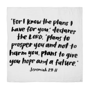 Organic Swaddle + Wall Art - Jeremiah 29:11 “For I know the plans I have for you, declares the Lord...