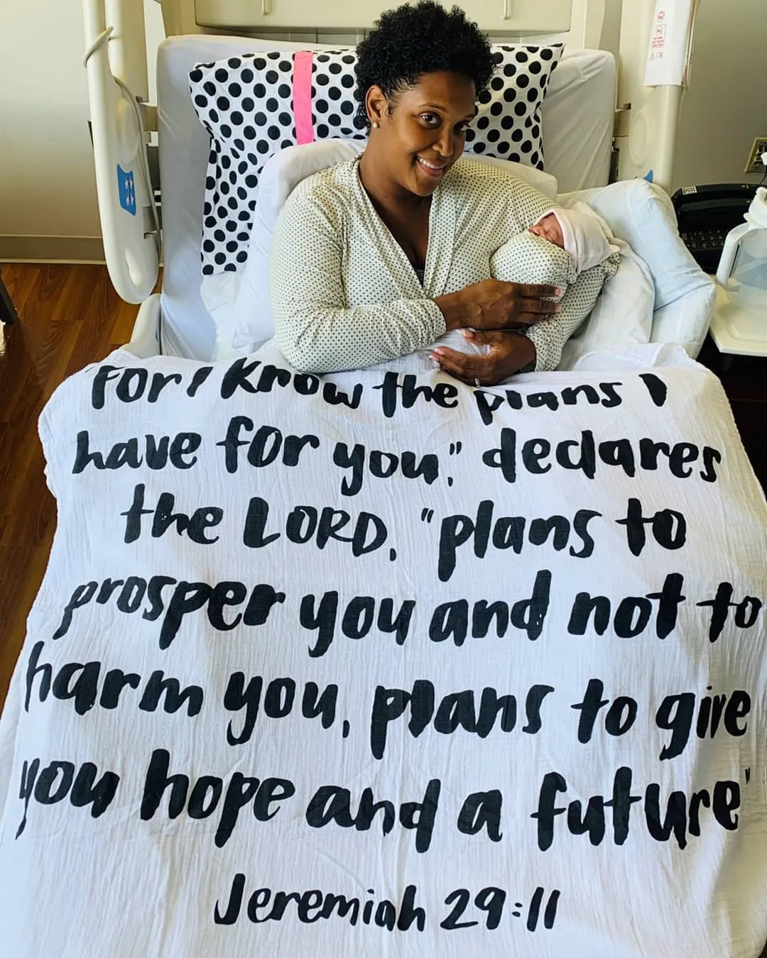 Organic Swaddle + Wall Art - Jeremiah 29:11 “For I know the plans I have for you, declares the Lord...