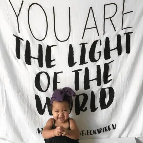 Organic Swaddle + Wall Art -   Matthew 5:14