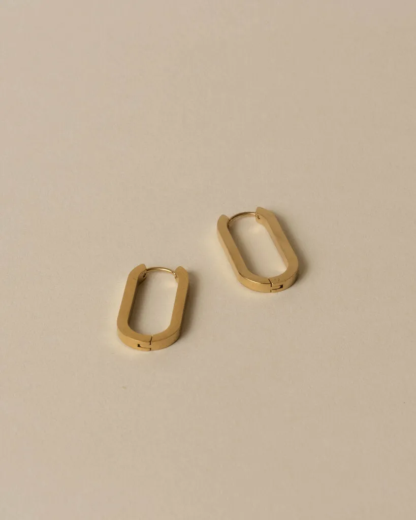 Oval Clasp Hoop Earrings