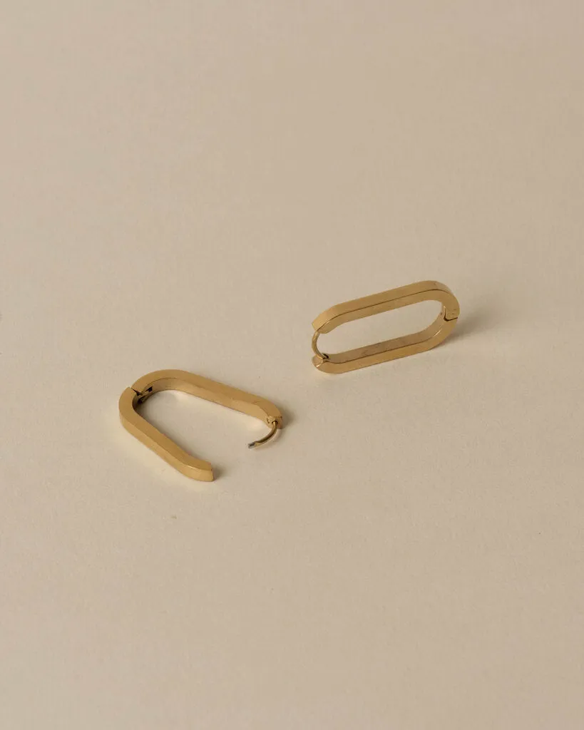 Oval Clasp Hoop Earrings