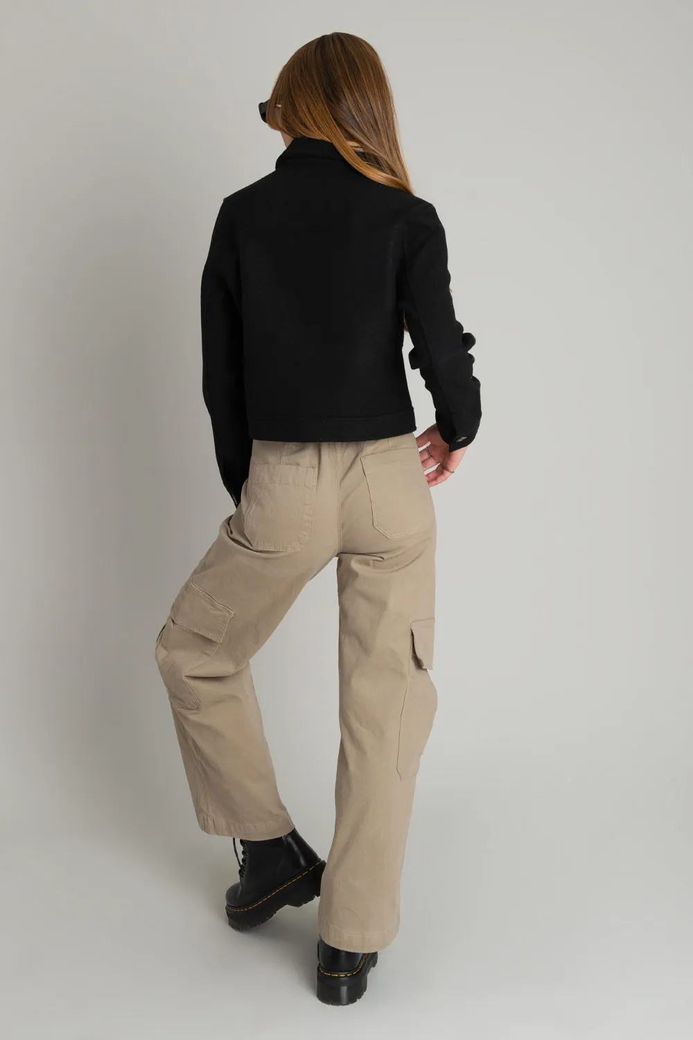 Pantalón cargo de cintura media wide leg