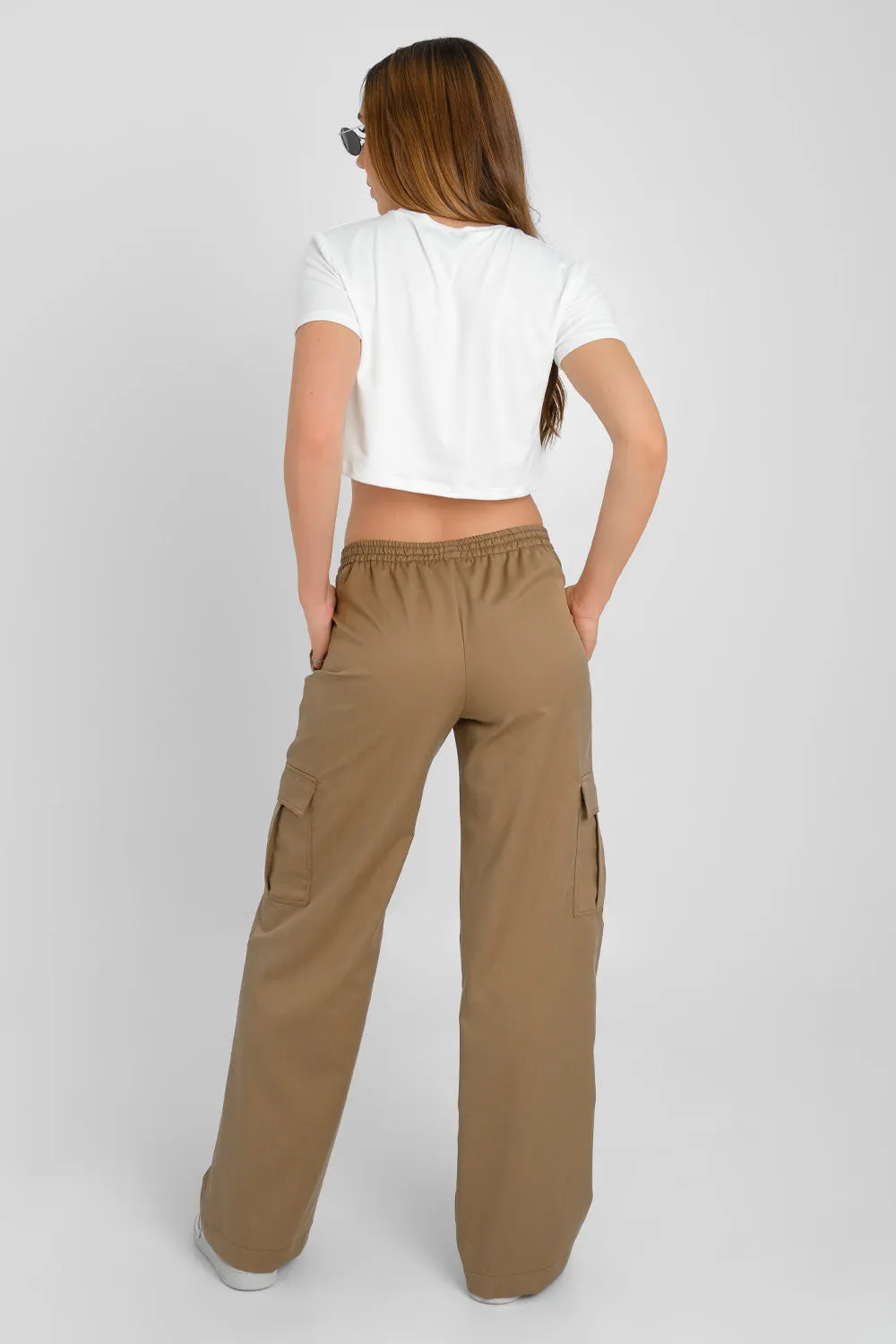 Pantalón cargo de fit recto con jareta