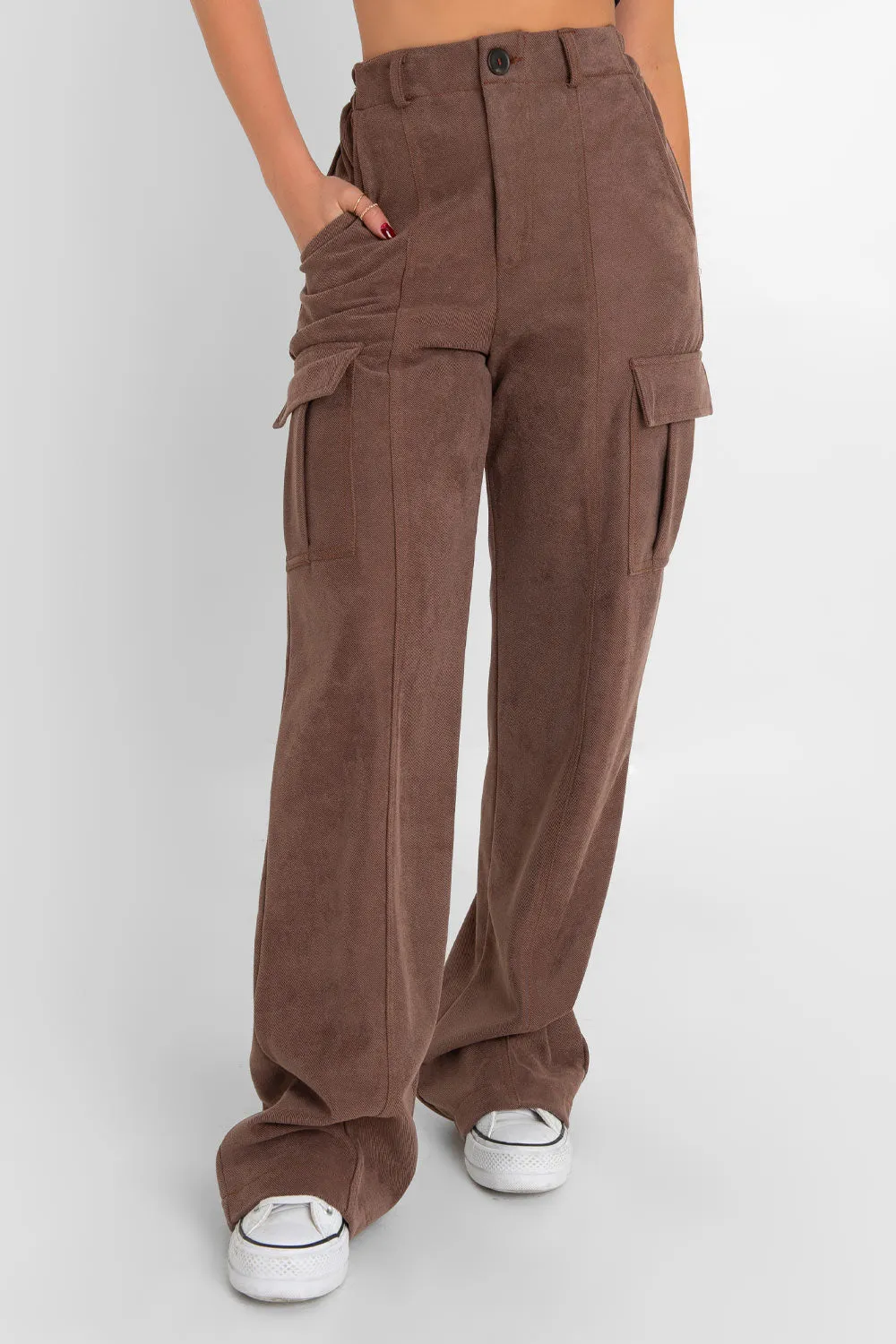 Pantalón cargo de fit recto con raya