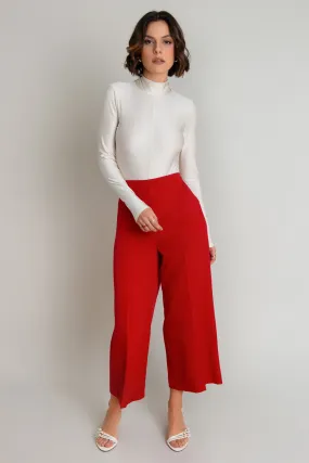 Pantalón de fit culotte tiro alto con raya