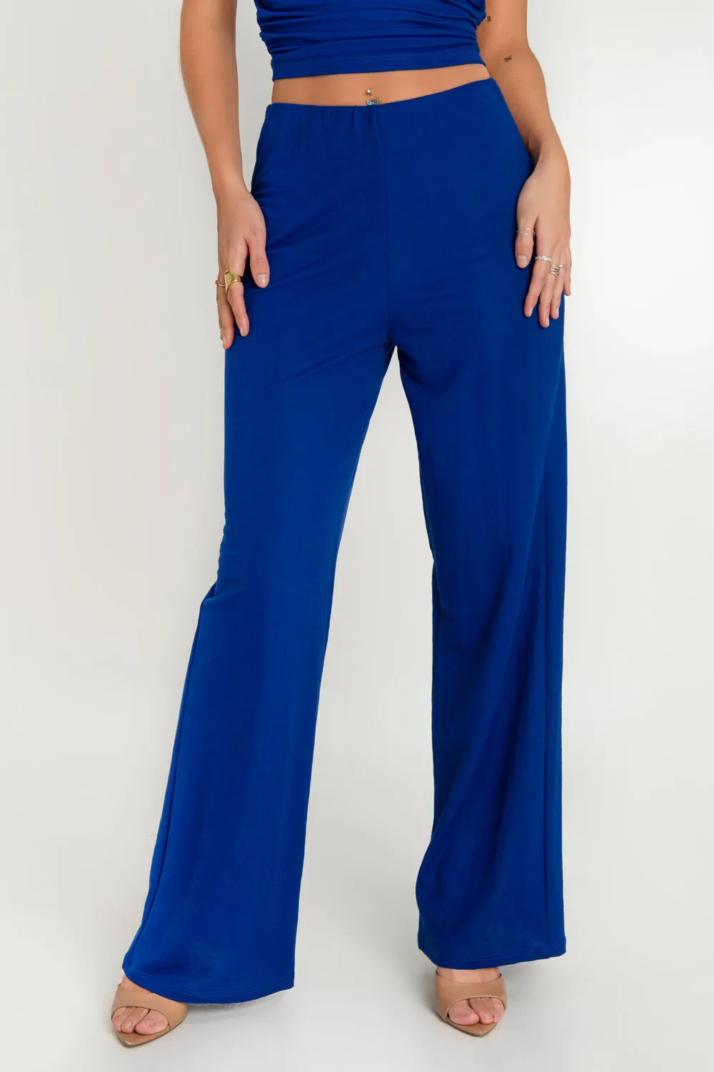 Pantalón de fit wide leg cintura elástica